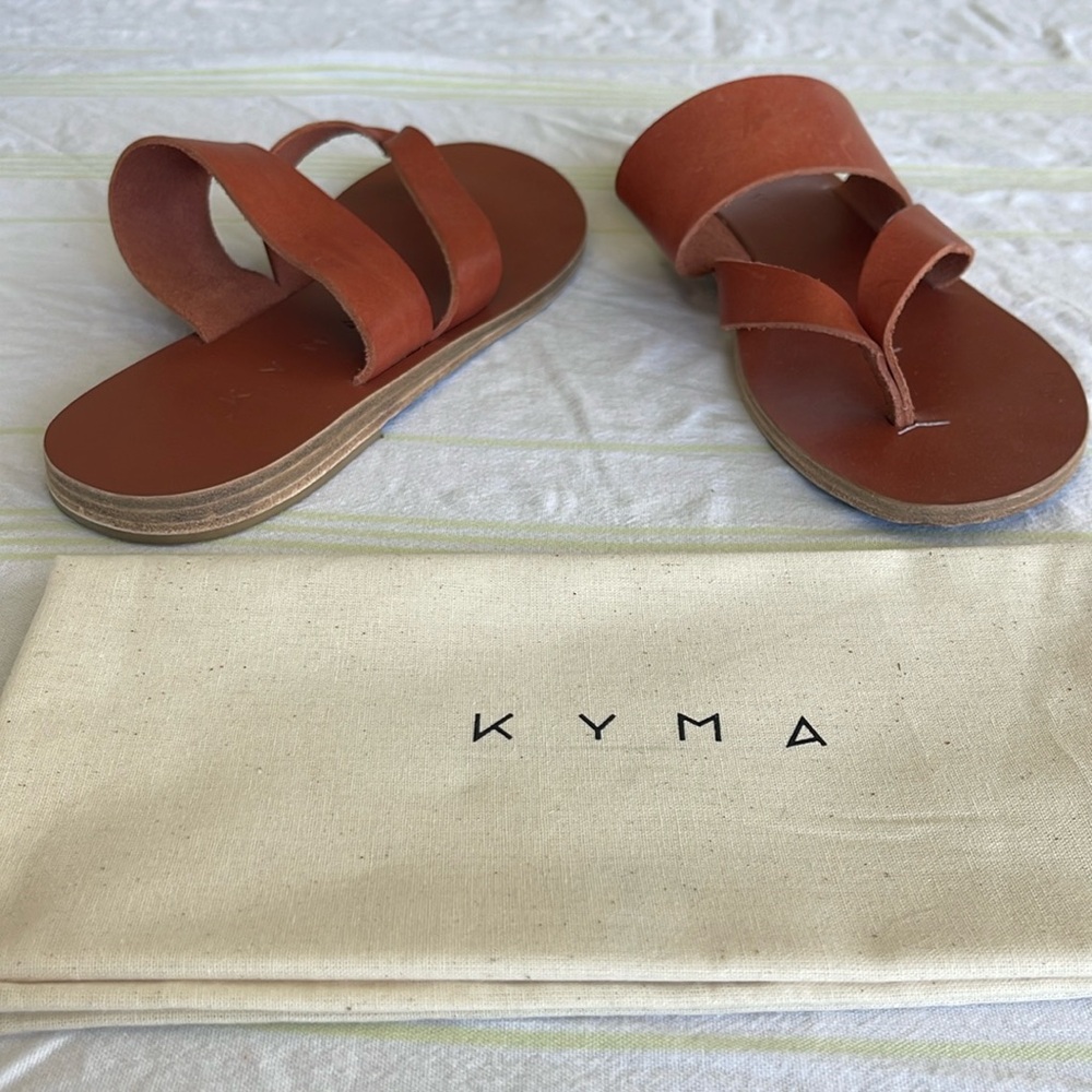 Kyma sandals. some stains on leather - see pics. Size 39, Size 9 U.S.